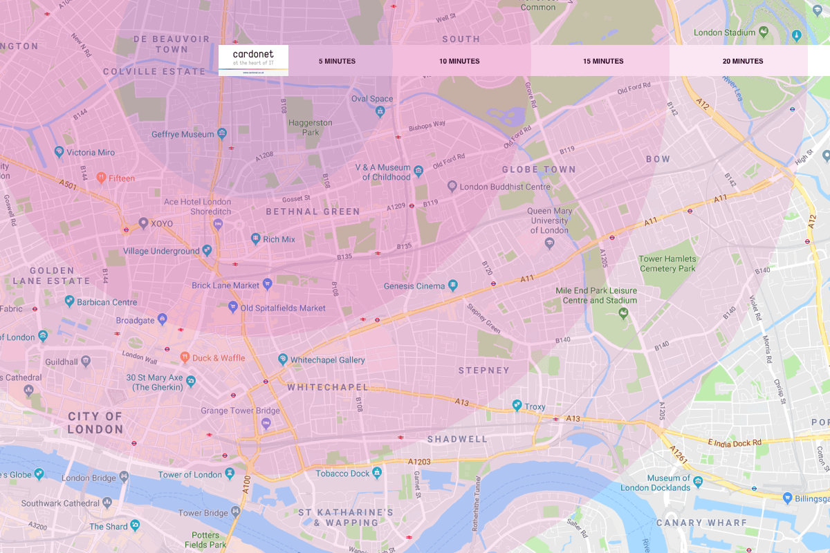 IT Support Map for E2, Tower Hamlets, London