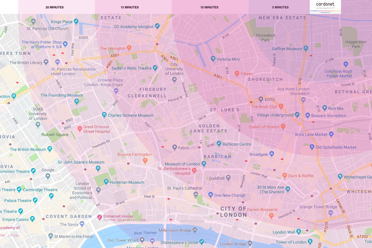 IT Support Map for EC3, City of London