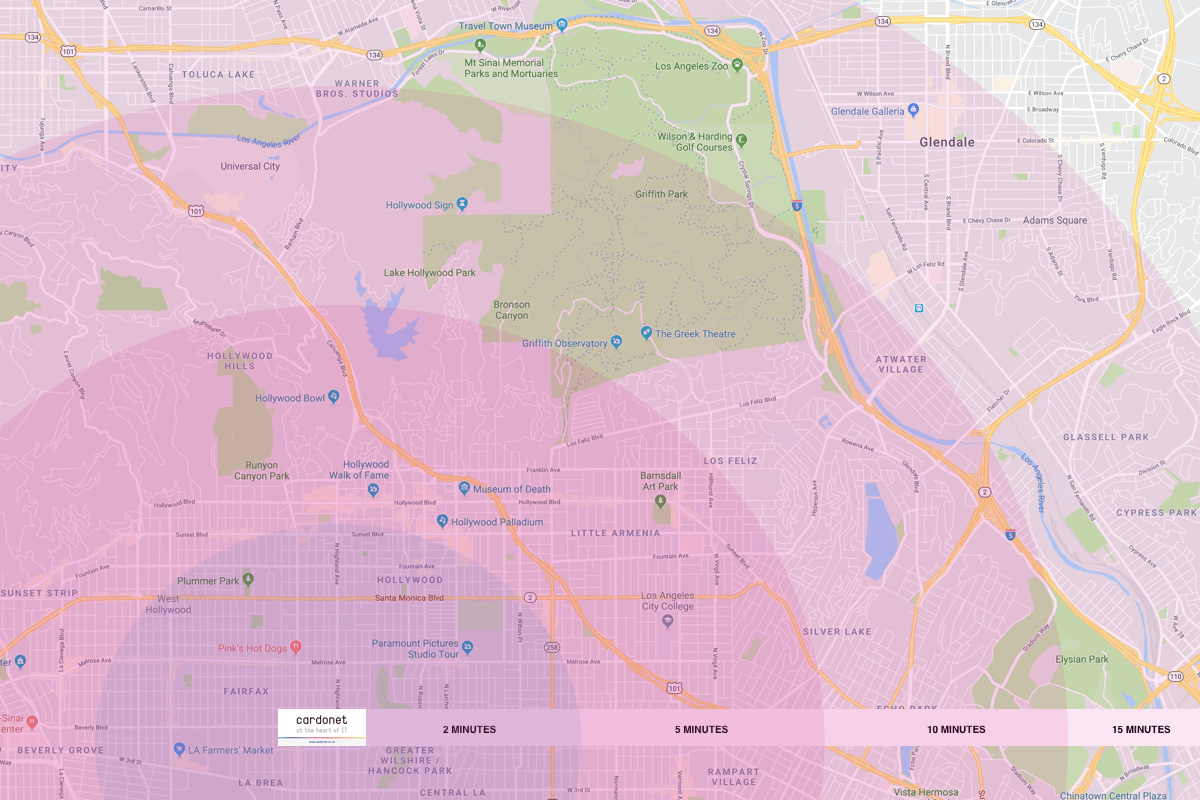 IT Support Map for Glendale, California